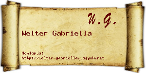 Welter Gabriella névjegykártya
